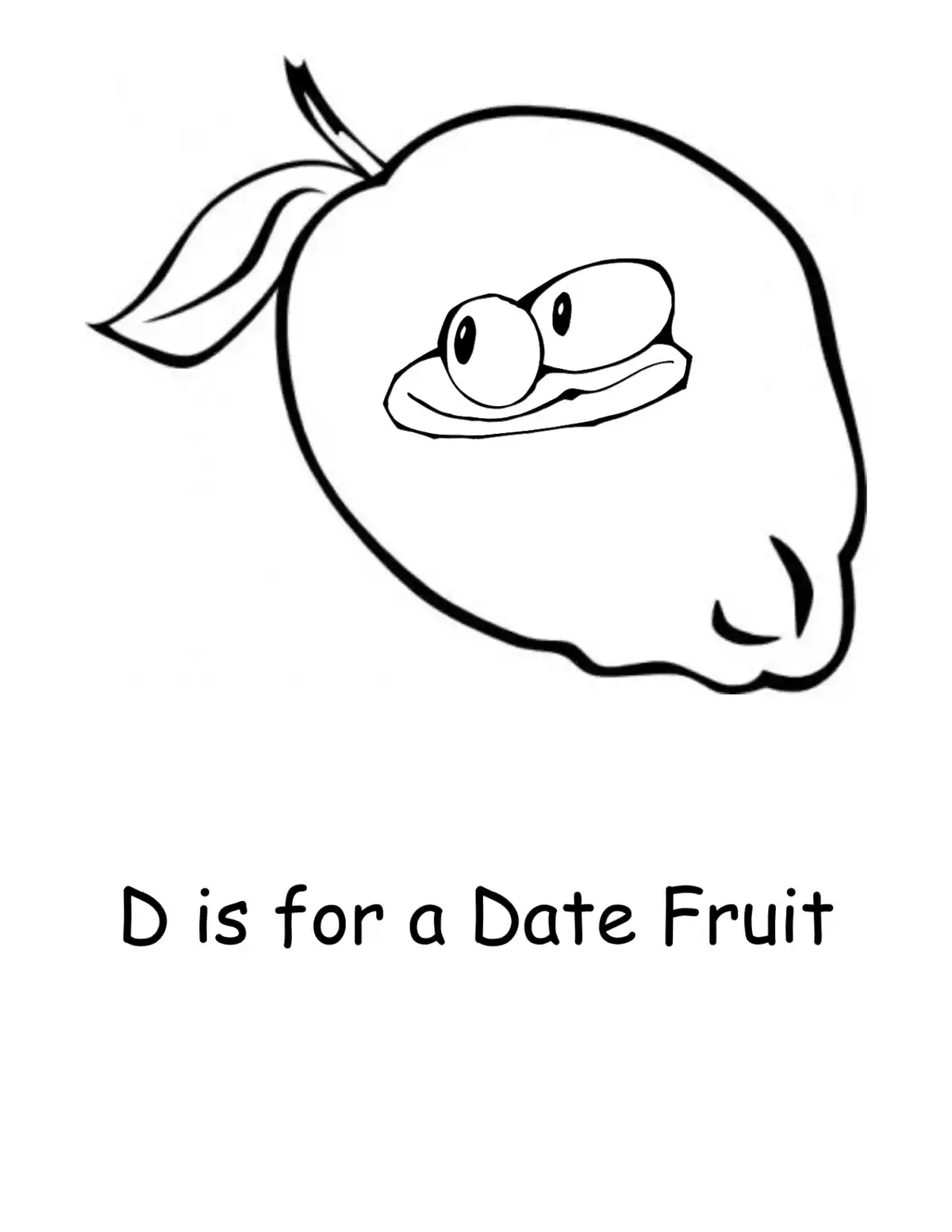 Date Fruit Kids Coloring Pages Pdf